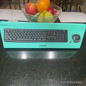 Logitech MK270 Wireless Keyboard and Mouse Set - Black and Teal